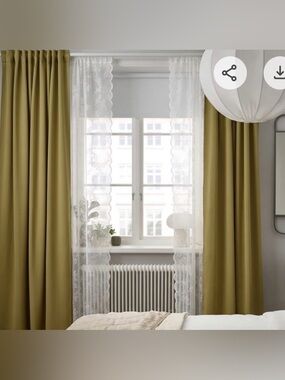 4 panels IKEA Gold Curtains -MAJGULL